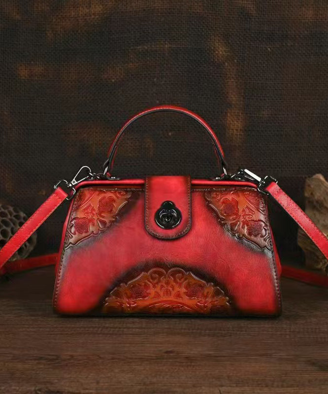 Sac à main en cuir rouge robuste à la mode - EasyApparels