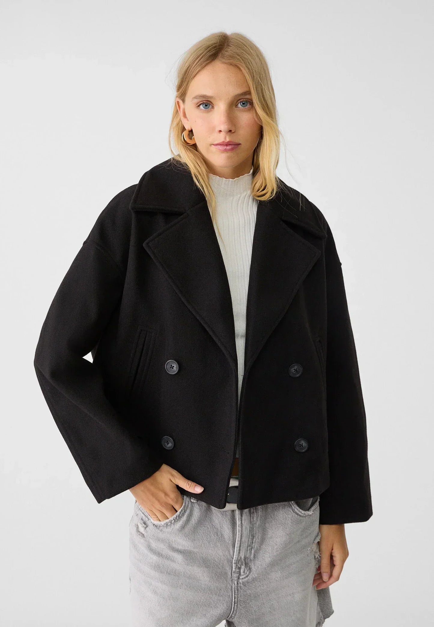 Veste Courte Femme Double Boutonnage Coupe Ajustée