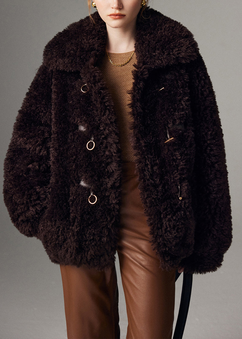 Faux Fur Brown Parka Coat Oversized Winter Jacket - EasyApparels