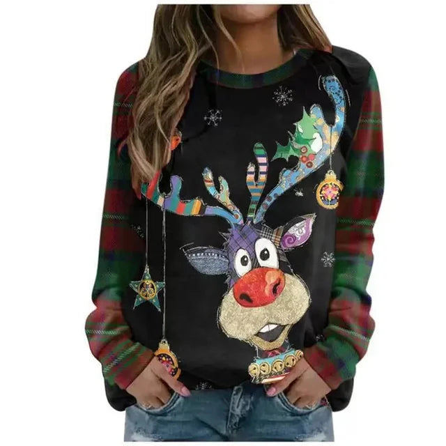 Pulls Noël Femme Imprimé Manches Longues