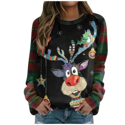 Pulls Noël Femme Imprimé Manches Longues