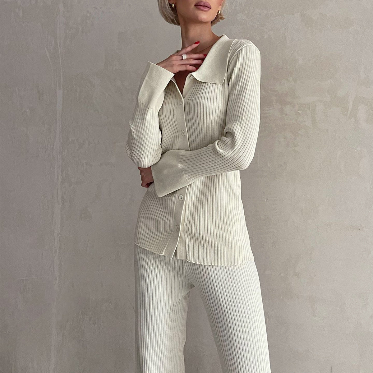 Costume Femme Élégant Pull et Pantalon Tailleur - PanierRoyale