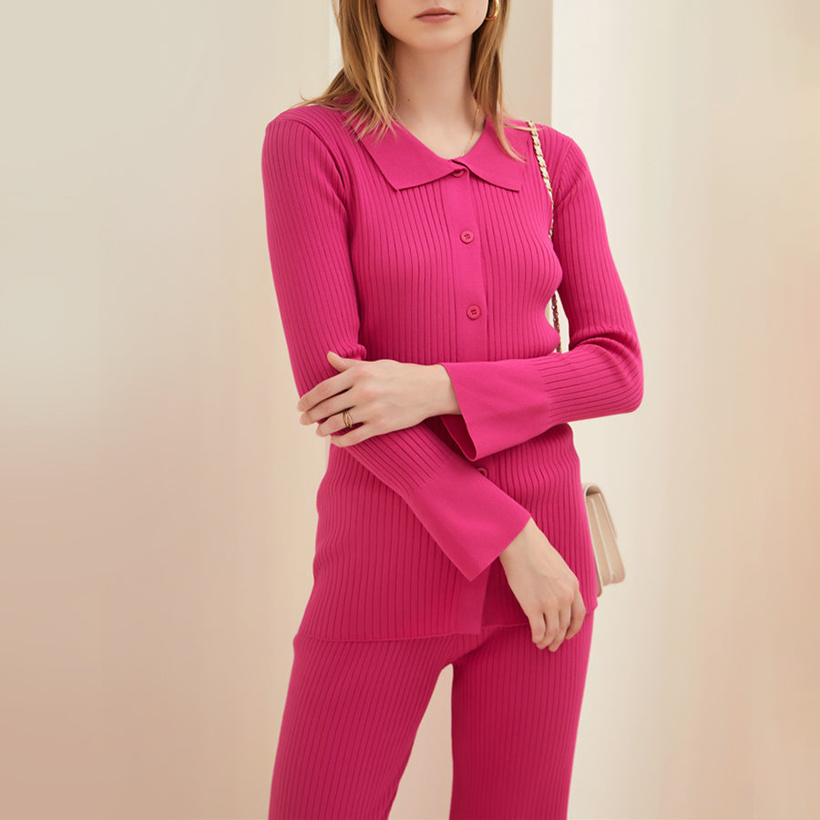 Costume Femme Élégant Pull et Pantalon Tailleur