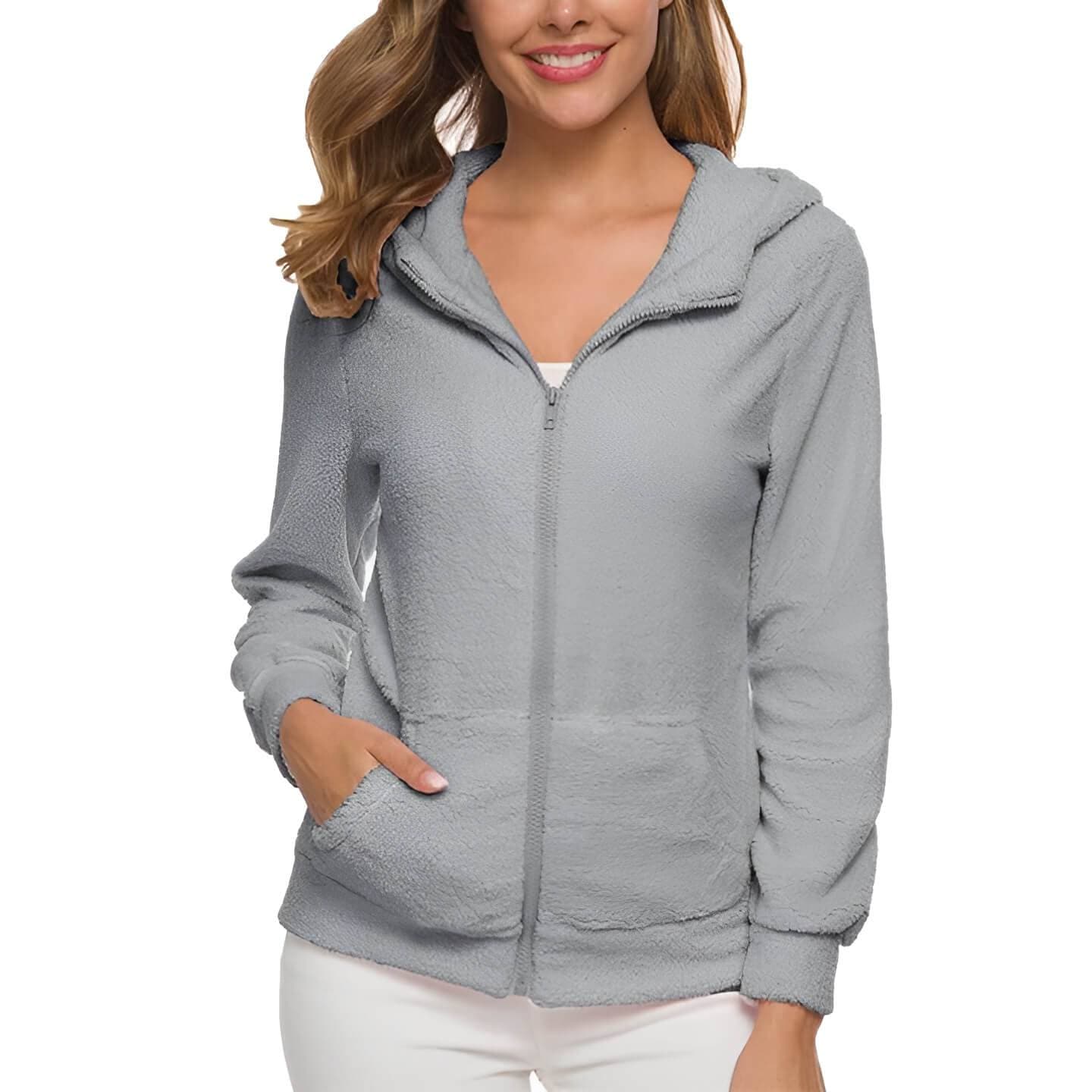 Pull Environ 3/4 Manches Douillet avec Poches et Zip