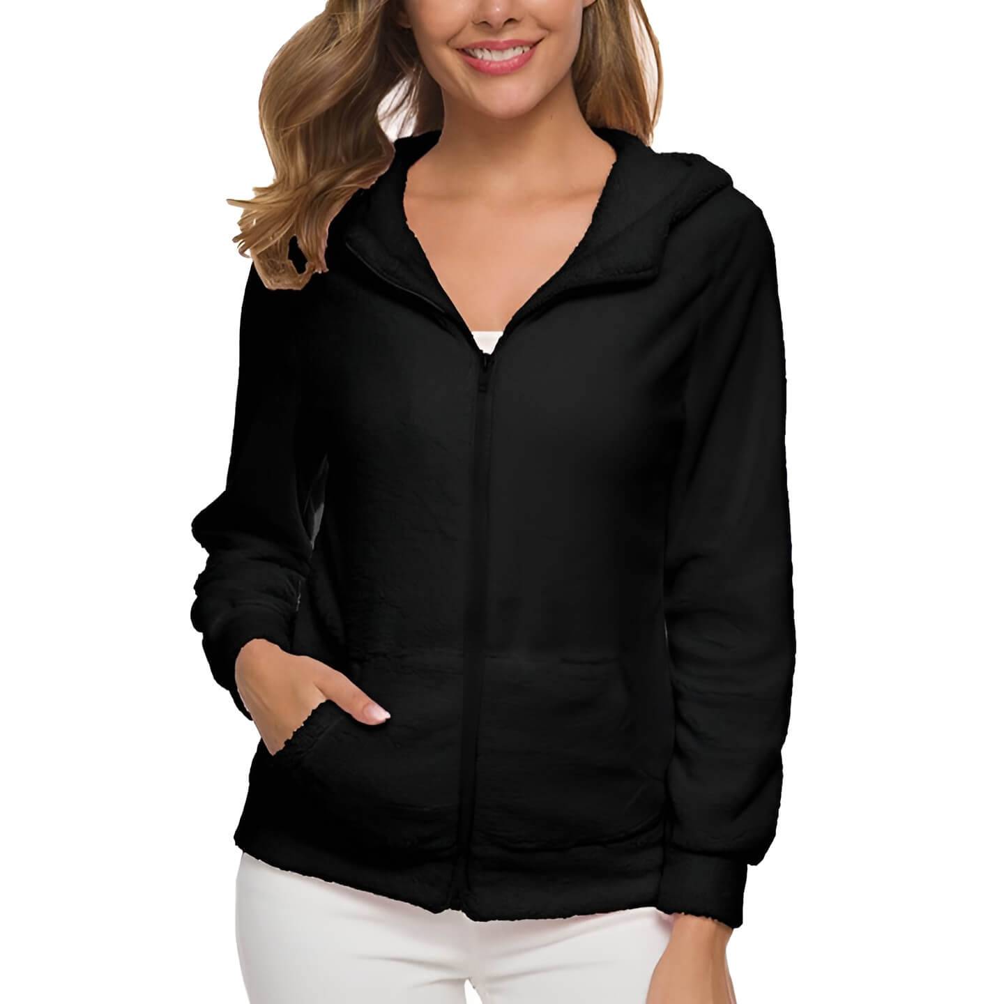 Pull Environ 3/4 Manches Douillet avec Poches et Zip