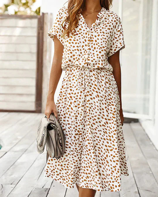 Robe Élégante Midi à Imprimé Floral pour Femmes