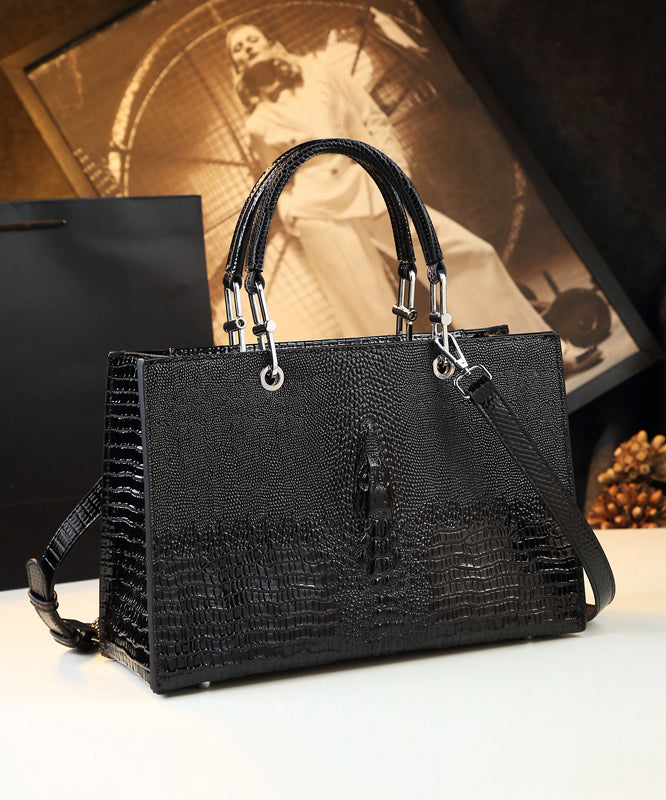 Sac à main élégant en cuir synthétique femme, motif crocodile, robuste et résistant - EasyApparels