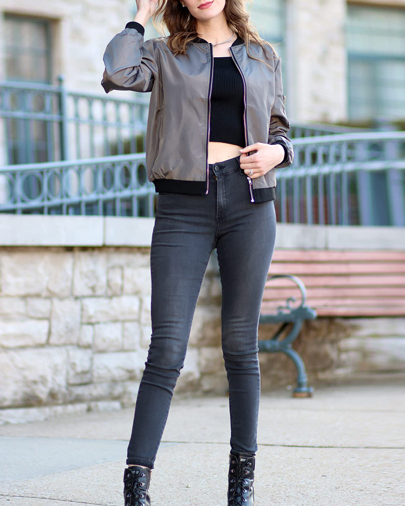 Veste Zippée Femme Coton Confort Coupe Décontractée