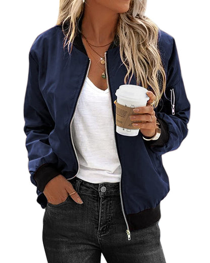Veste Zippée Femme Coton Confort Coupe Décontractée