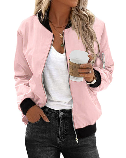 Veste Zippée Femme Coton Confort Coupe Décontractée