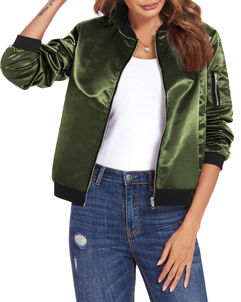 Veste Zippée Femme Coton Confort Coupe Décontractée