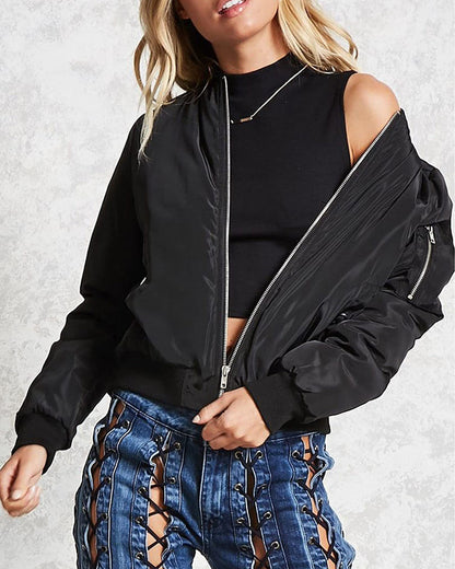 Veste Zippée Femme Coton Confort Coupe Décontractée
