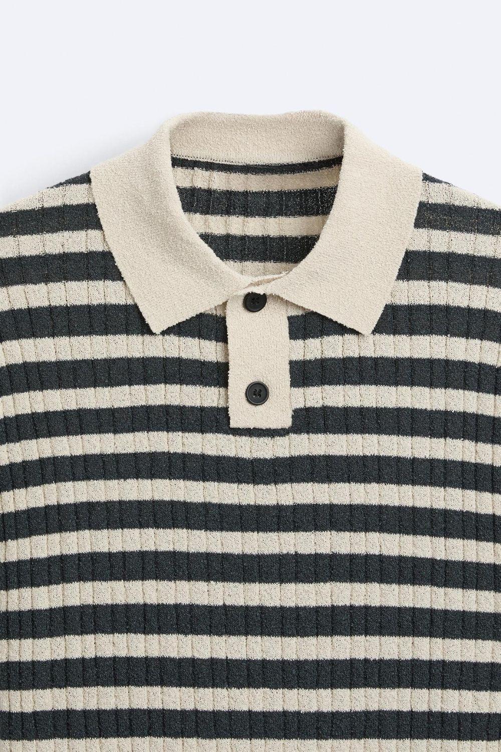 Polo Rayé Classique en Coton