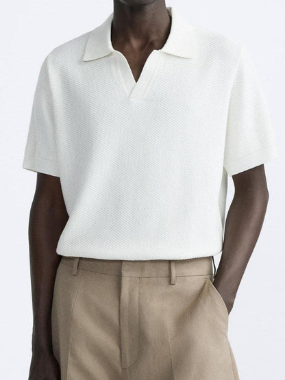 Chemise Poloshirt Coton Blanc Classique