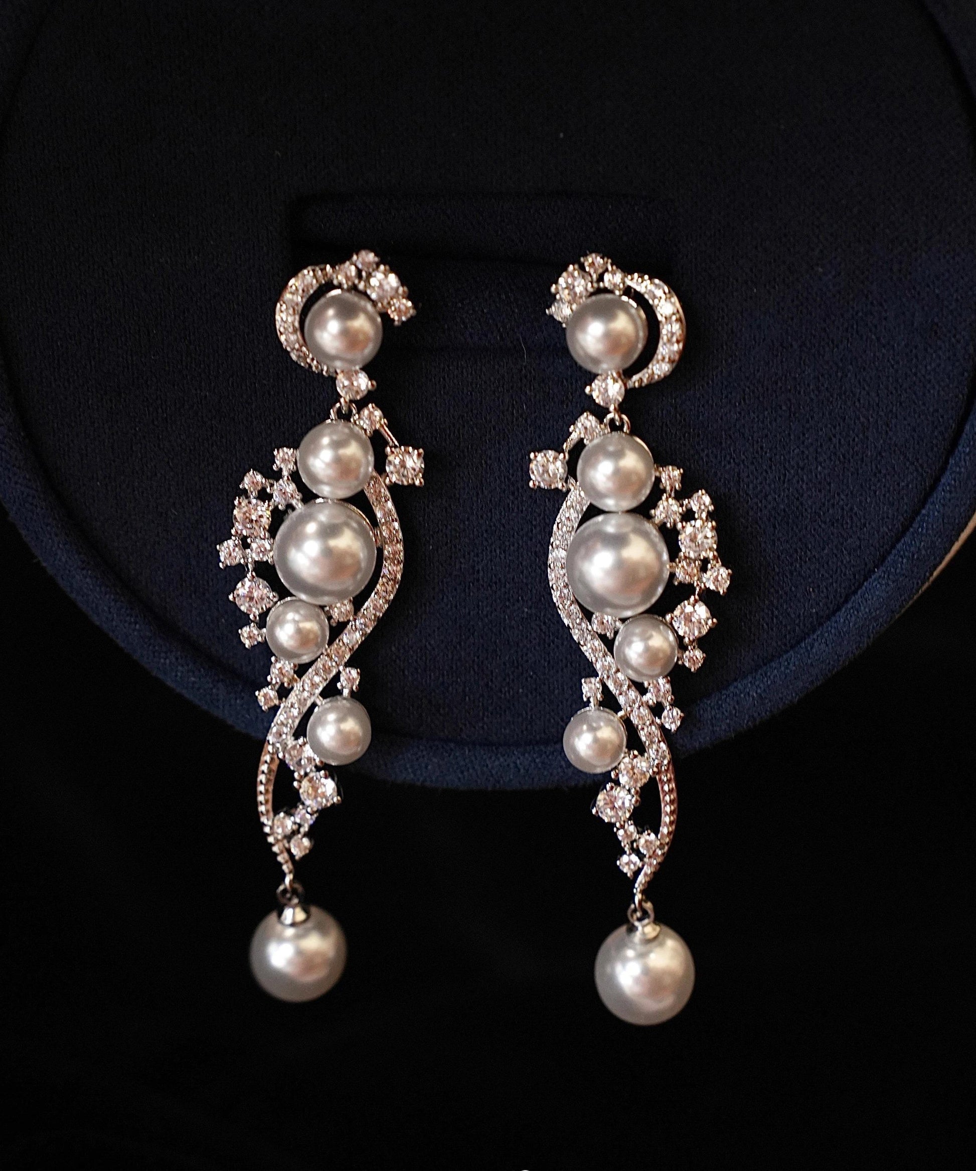 Pendientes en plata y zircon blanco elegantes - EasyApparels