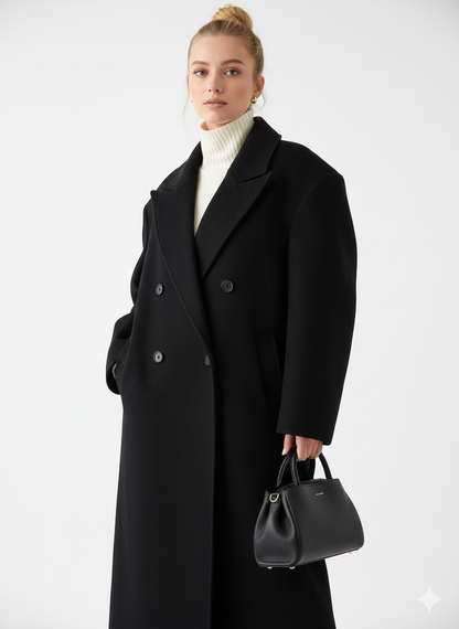 Manteau femme oversize décontracté à 2 boutons