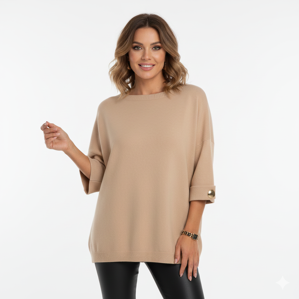 Pull Grande Taille Femme Confortable avec Fermeture Éclair