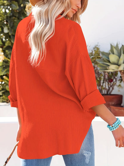 Clemarys™ – Chemise Décontractée Femme Chic à Manches Longues et Poches