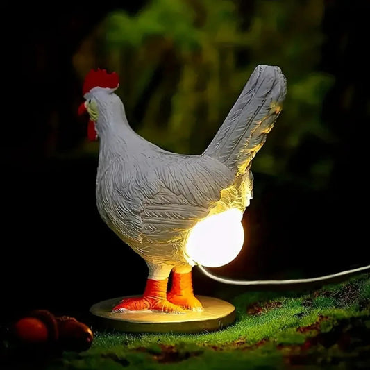 CluckGlow™ – Lampe de Table Œuf en Résine Éclairage Doux USB