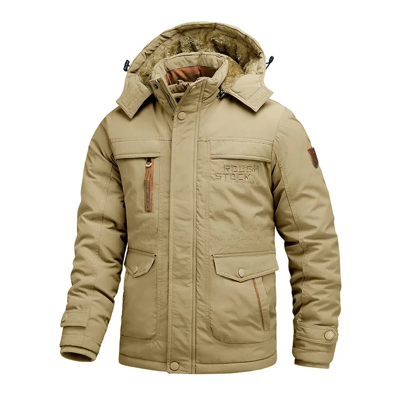 Parka Homme Imperméable Hiver Beige Neuf