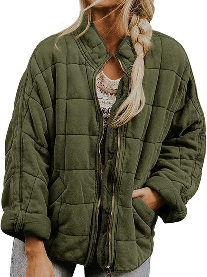 Veste polaire femme longue manches verte hiver chaud