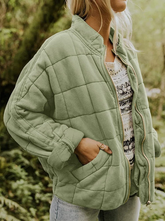 Veste polaire longue manches verte hiver chaude
