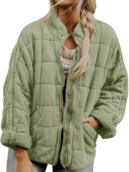 Veste polaire femme longue manches verte hiver chaud