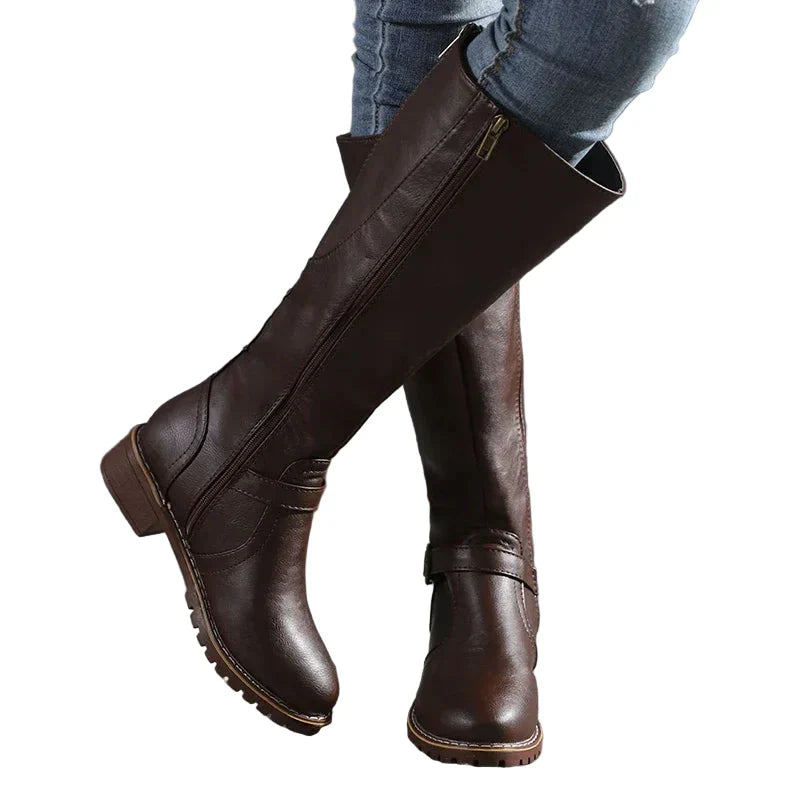 Bottes Femmes à Talons Hauts avec Fermeture Éclair - PanierRoyale