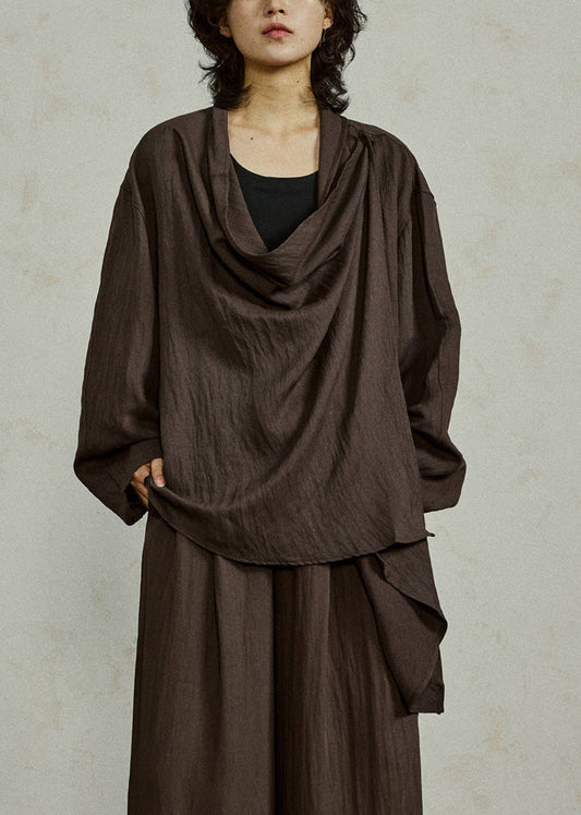 Chemisier décontracté à manches larges et taille cintrée patchwork - EasyApparels