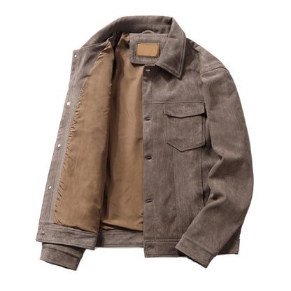 Veste Homme Hiver Fourrée avec Capuchon et Fermeture Éclair