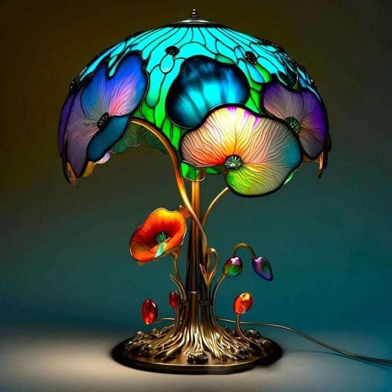 Colorique™ – lampe de table couleurs vives, verre teinté & base résine