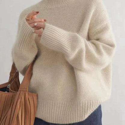 Pull Femme Grande Taille Col Roulé Hiver Doux
