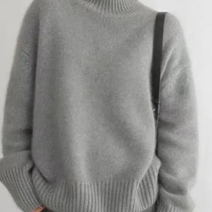 Pull Femme Grande Taille Col Roulé Hiver Doux