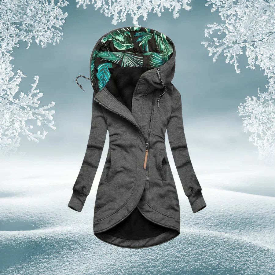 Parka Femme Hiver Chic avec Capuche et Manches Longues