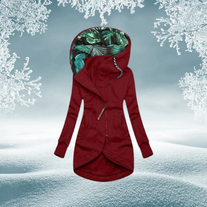 Parka Femme Hiver Chic avec Capuche et Manches Longues