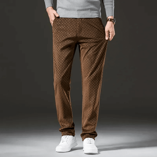 Pantalon Chino Carreau pour Homme Taille Haute - PanierRoyale