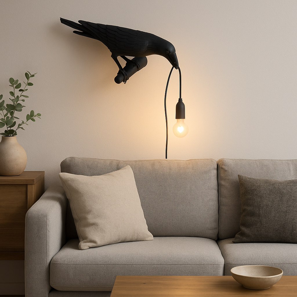 Corvia™ – Applique Murale Design Corbeau Touche Déco Moderne