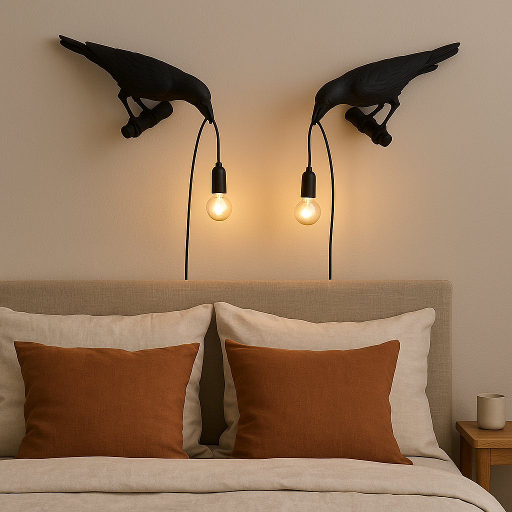 Corvia™ – Applique Murale Design Corbeau Touche Déco Moderne