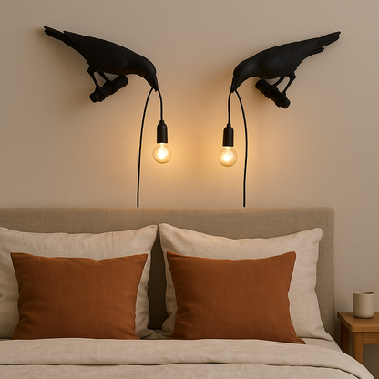 Corvia™ – Applique Murale Design Corbeau Touche Déco Moderne