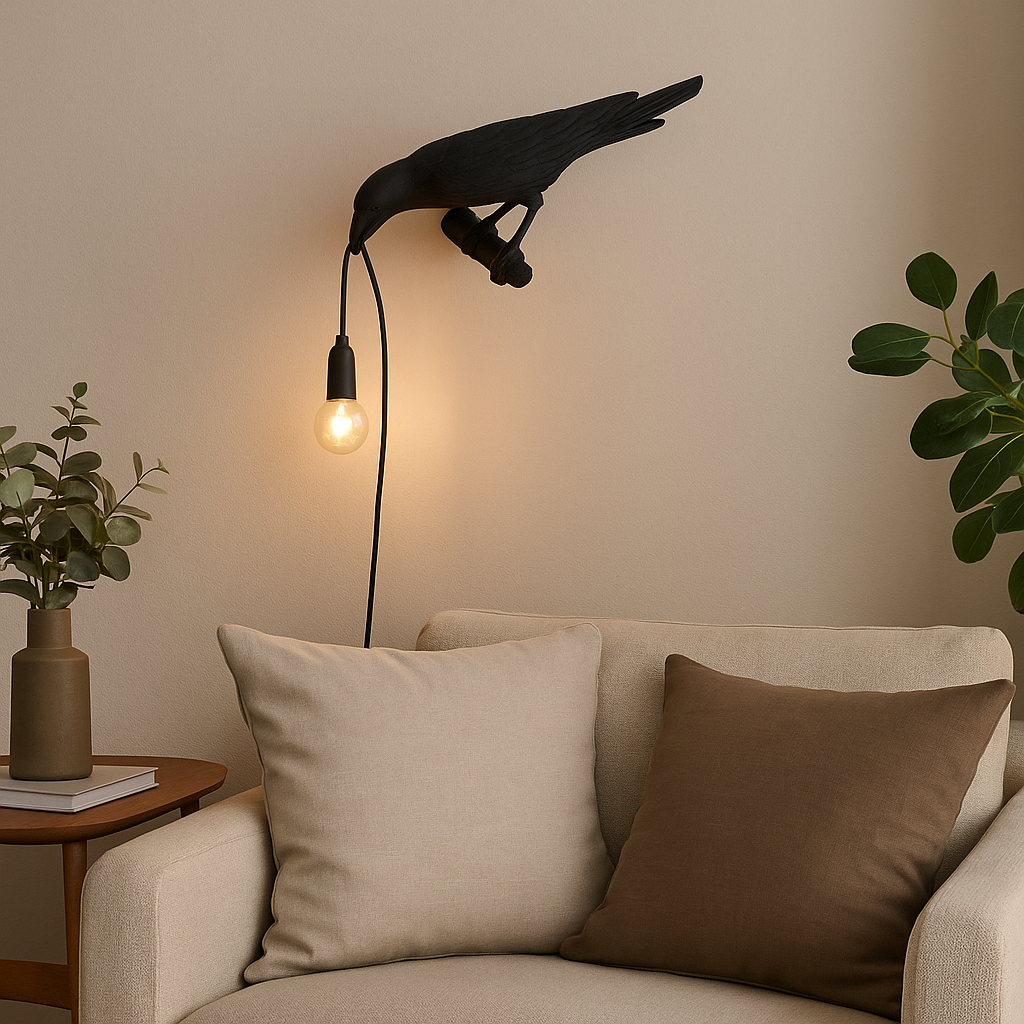 Corvia™ – Applique Murale Design Corbeau Touche Déco Moderne