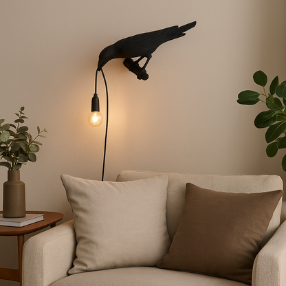 Corvia™ – Applique Murale Design Corbeau Touche Déco Moderne