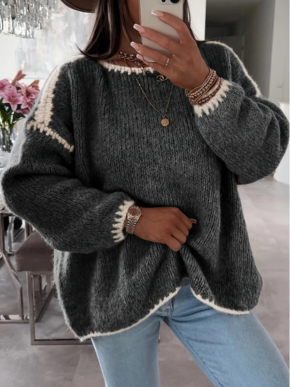 Pull Femme Grande Taille Doux et Élégant Hiver