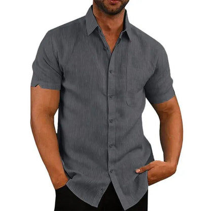 Chemise Homme Décontractée Manches Courtes avec Poche