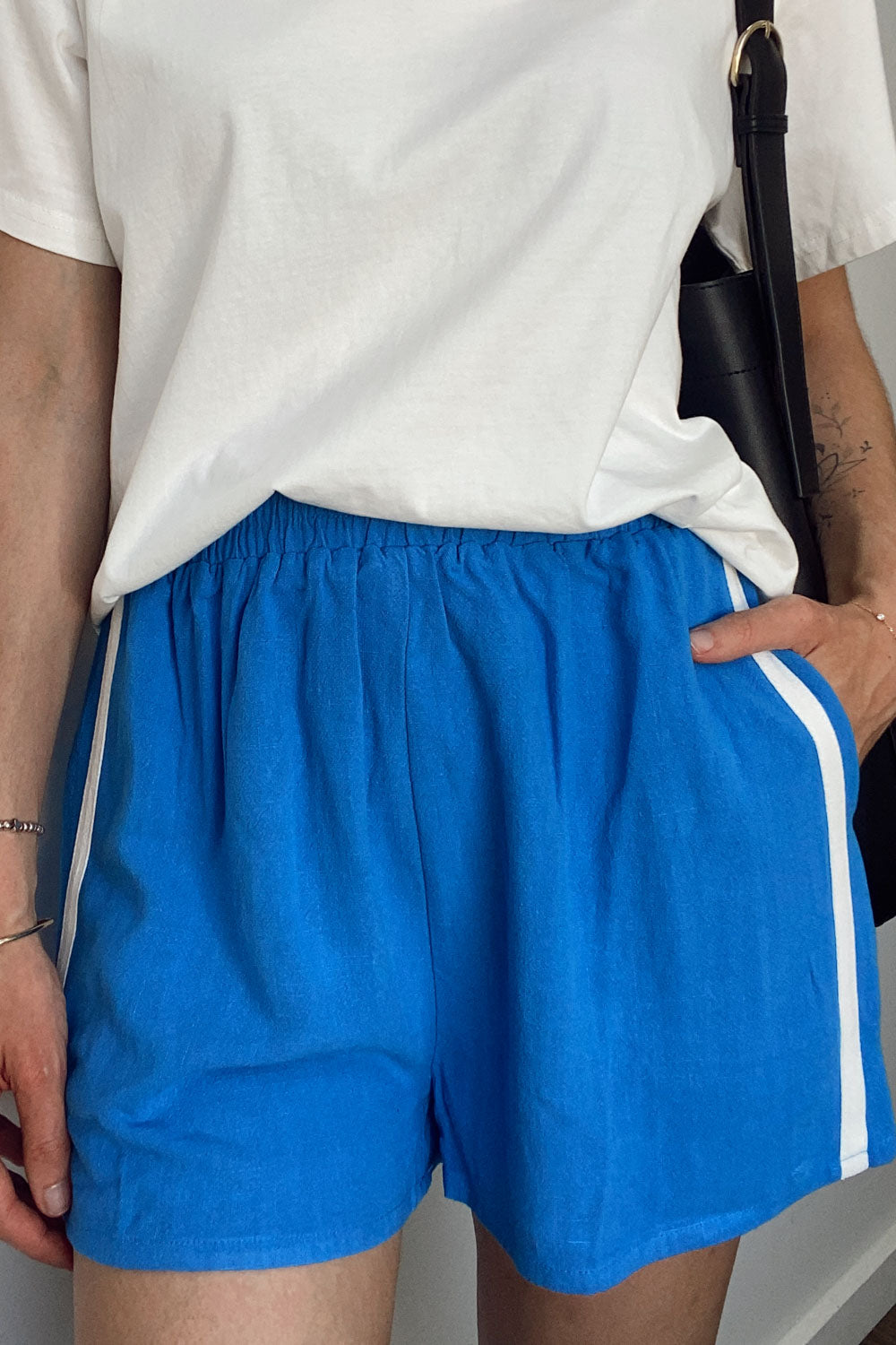 Short Femme Décontracté Été avec Ceinture Élastique