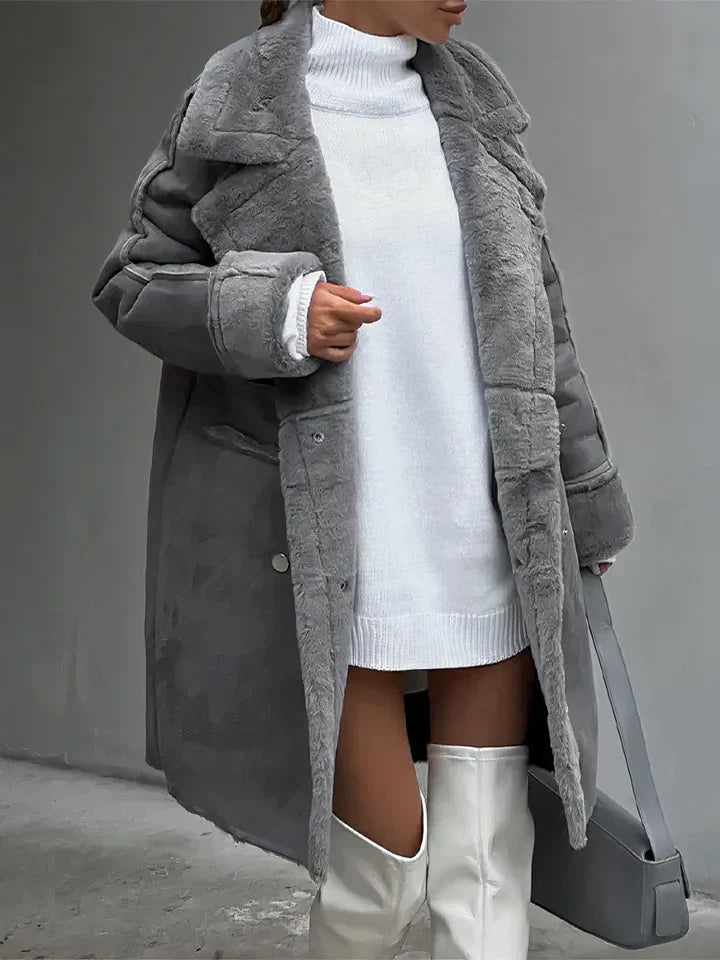 Manteau Femme Long Hiver Épais avec Capuchon et Fermeture Éclair