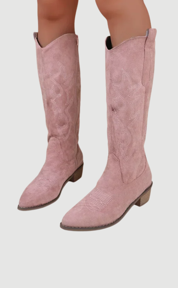 Bottines cowboy en cuir brut - Style western chic pour femme
