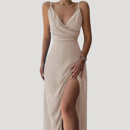 Robe de soirée femme longue avec fente pour mariée ou invitée
