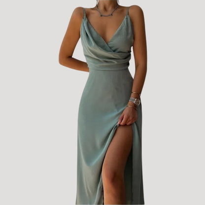 Robe de soirée femme longue avec fente pour mariée ou invitée