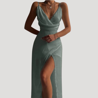 Robe de soirée femme longue avec fente pour mariée ou invitée