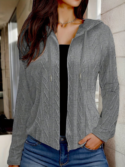 Veste femme tricotée épaisse blanche hiver